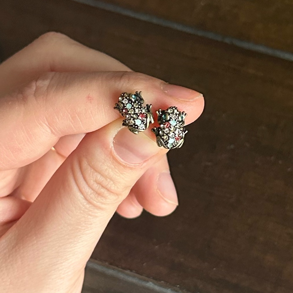 Fossil frog ring and earring set - Picture 4 of 5